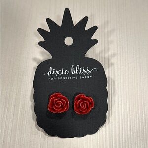 Red Rose Earrings